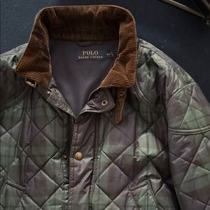 Polo by Ralph Lauren Men's Plaid Quilted Jacket - Green and Brown
